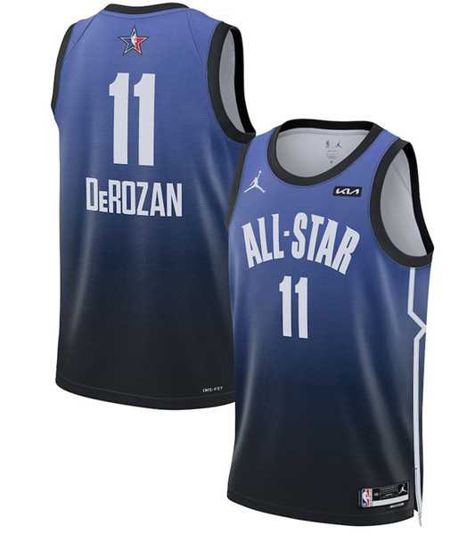 Men%27s 2023 All-Star #11 DeMar DeRozan Blue Game Swingman Stitched Basketball Jersey Dzhi->2023 all star->NBA Jersey
